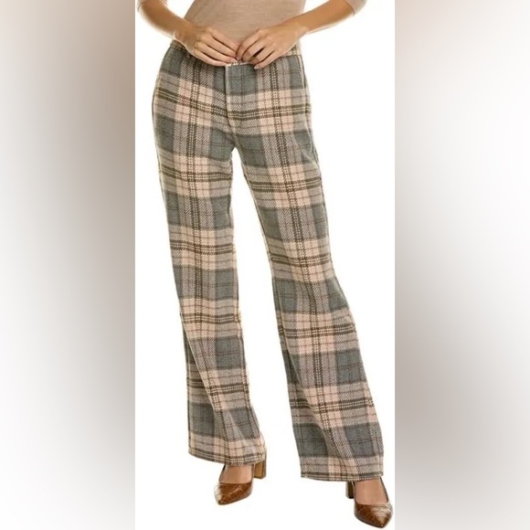 Area Stars in Saks & Reformation NWT Neutral Plaid Wide Leg...